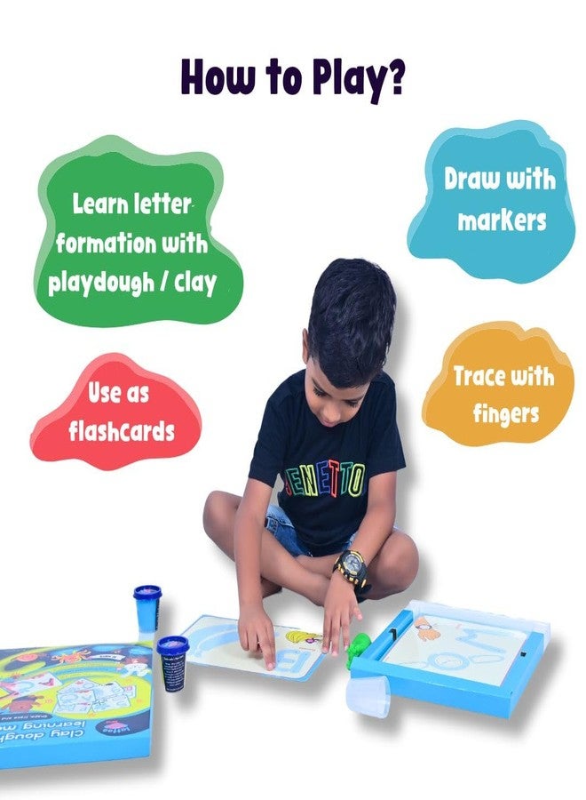 Lattooland Alphabet & Number Playdough Mat for Letter Tracing | 36 Activity Card for Clay, Playdoh, Marker | Learn ABCs, Number & Shape | Educational Montessori Flashcard for Preschool Kid | 2, 3, 4, 5 Year Old - Image 4